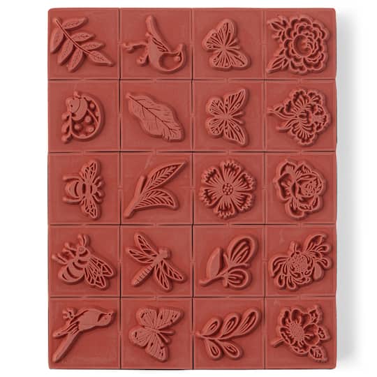 6 Pack: Bugs & Flowers Wood Stamp Set by Recollections®